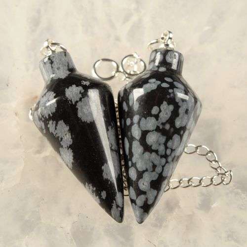 Natural SNOWFLAKE OBSIDIAN pendulum
