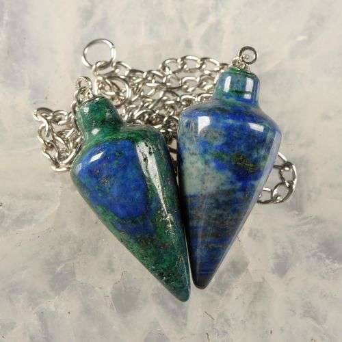 Natural LAPIS LAZULI & CHRYSOCOLLA pendulum
