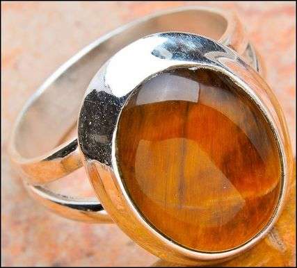 Sterling silver ring - TIGERS EYE - Dreams Collection (size 8 / Q)