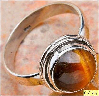 Sterling silver ring - TIGERS EYE - Dreams Collection (size 8.5 / Q half)