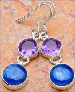 Sterling silver earrings - ALEXANDRITE & KYANITE - Dreams Collection