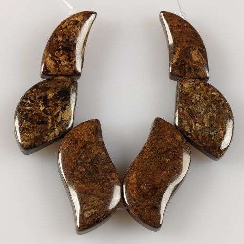 149 cts BRONZITE bead set (Brazil) - sold as a set of 6 pieces