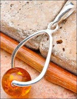 Sterling silver pendant - BALTIC AMBER - Dreams Collection