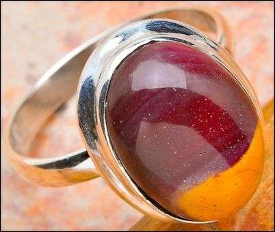 SALE ** Sterling silver ring - MOOKAITE - Dreams Collection (size 7.25 / O to P)
