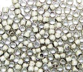 2mm Nickel / antique silver round CRIMP beads - sold per pack of 1000