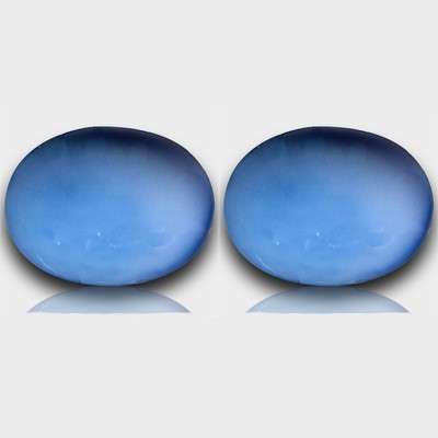 100% Natural BLUE OPAL oval cabochons (Orgeon, USA) - 2 available - Moderately rare!