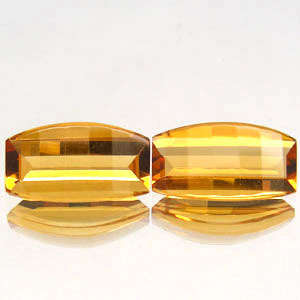 100% Natural CITRINE fancy facets (Brazil) - set of TWO gems!