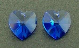 SAPPHIRE Swarovski 10mm heart pendant