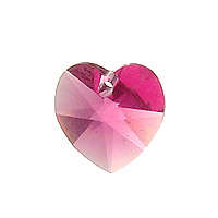 ROSE Swarovski 10mm heart pendant