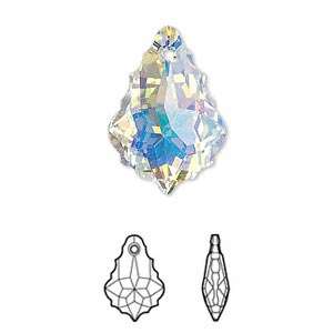 CRYSTAL AB Swarovski 16mm BAROQUE pendant