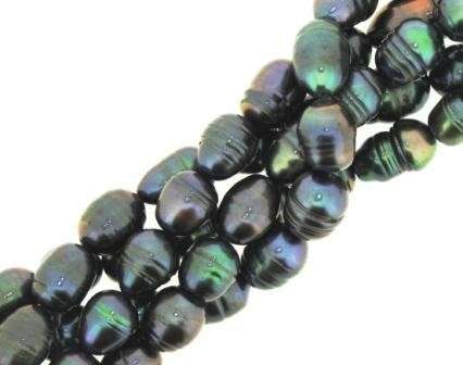 FRESHWATER PEARLS 6mm rice - OILSLICK