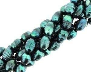 FRESHWATER PEARLS 7-8mm rice - TEAL