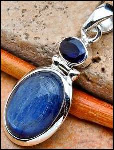 Sterling silver pendant - KYANITE & IOLITE - Dreams Collection