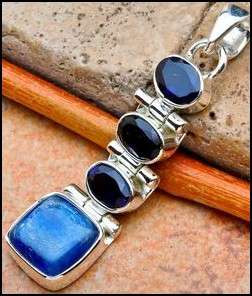 Sterling silver pendant - KYANITE & IOLITE - Dreams Collection
