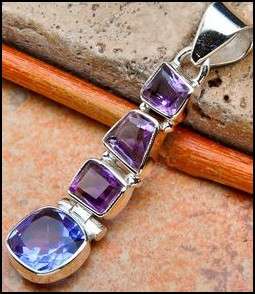 Sterling silver pendant - ALEXANDRITE & AMETHYST - Dreams Collection