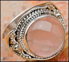 Sterling silver ring - ROSE QUARTZ - Dreams Collection (size 9.5 / S half)