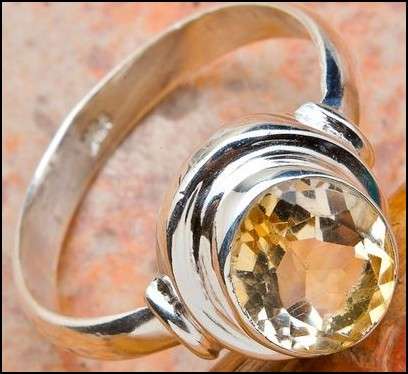 Sterling silver ring - CITRINE - Dreams Collection (size 8.75 / Q half to R half)
