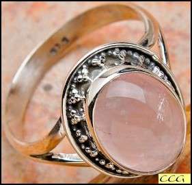 Sterling silver ring - ROSE QUARTZ - Dreams Collection (size 10.75 / U half to V half)