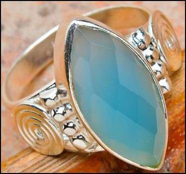 Sterling silver ring - CHALCEDONY - Dreams Collection (size 6.75 / N to O)