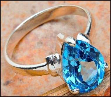 Sterling silver ring - BLUE TOPAZ - Dreams Collection (size 6.75 / N to O)