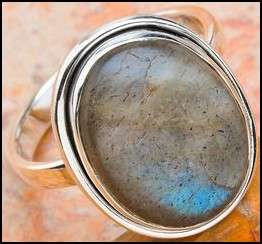 Sterling silver ring - LABRADORITE - Dreams Collection (size 7.25 / O to P)