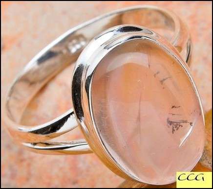 Sterling silver ring - ROSE QUARTZ - Dreams Collection (size 9.25 / R half to S half)