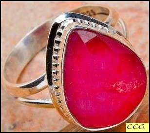 Sterling silver ring - RUBY - Dreams Collection (size 9 / R half)
