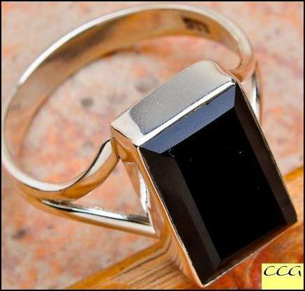 Sterling silver ring - BLACK ONYX - Dreams Collection (size 12.75 / Z+)
