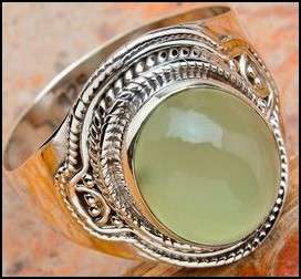 Sterling silver ring - PREHNITE - Dreams Collection (size 9.5 / S half)