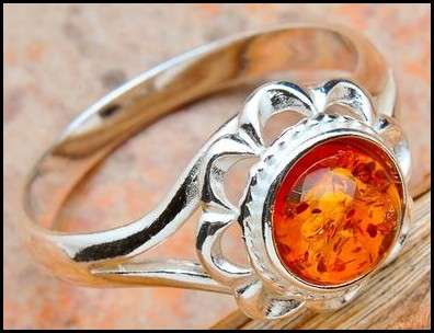 Sterling silver ring - AMBER - Dreams Collection (size 6 / M)