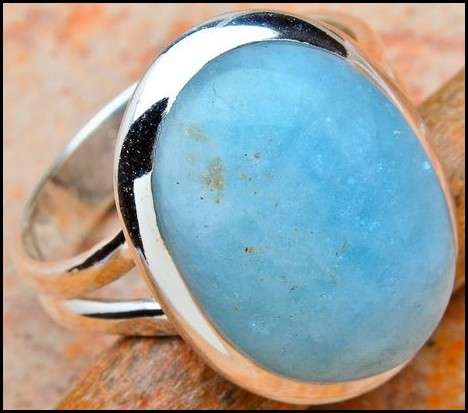 Sterling silver ring - HEMIMORPHITE - Dreams Collection (size 9 / R half)