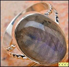 Sterling silver ring - LABRADORITE - Dreams Collection (size 9 / R half)