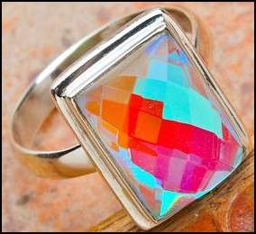 Sterling silver ring - MOONGLOW TOPAZ - Dreams Collection (size 9 / R half)