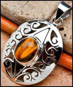 Sterling silver pendant - TIGER EYE - Dreams Collection