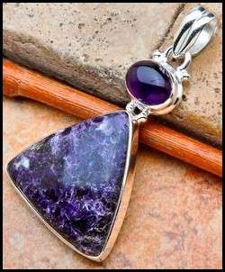 Sterling silver pendant - AMETHYST & SUGILITE - Dreams Collection