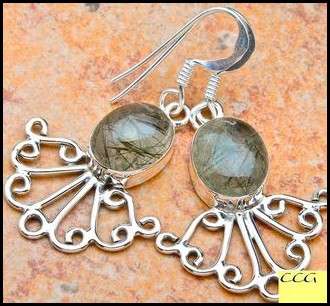 Sterling silver earrings - TOURMALINATED QUARTZ - Dreams Collection