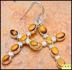 Sterling silver earrings - TIGER EYE - Dreams Collection