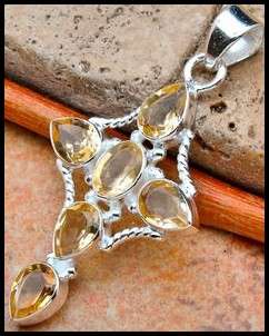 Sterling silver pendant - CITRINE - Dreams Collection