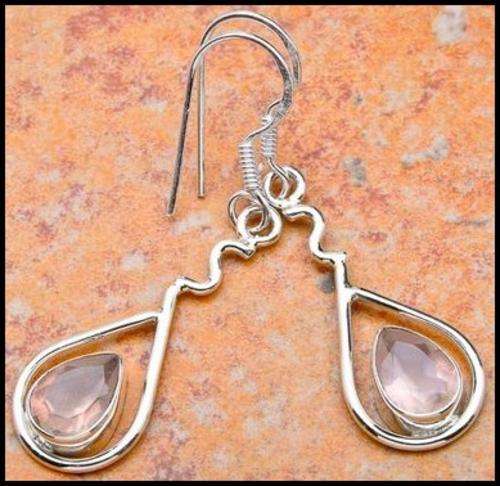 Sterling silver earrings - ROSE QUARTZ - Dreams Collection