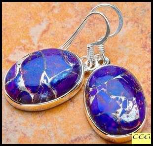 Sterling silver earrings - PURPLE COPPER TURQUOISE - Dreams Collection
