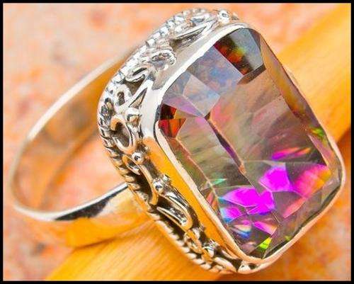 Sterling silver ring - MYSTIC TOPAZ - Dreams Collection (size 7.75 / P to Q)