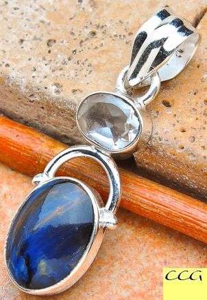 Sterling silver pendant - PIETERSITE & QUARTZ - Dreams Collection