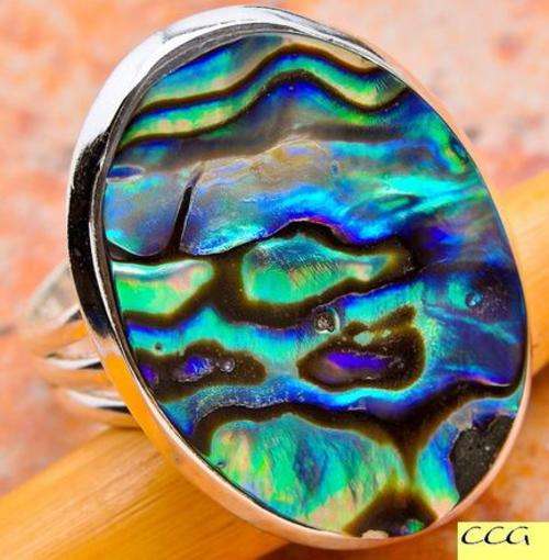 Sterling silver ring - PAUA SHELL - Dreams Collection (size 7 / O)