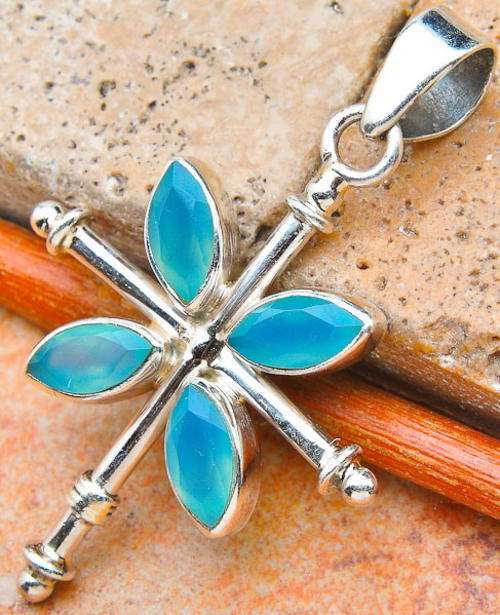 Sterling silver pendant - CHALCEDONY - Dreams Collection