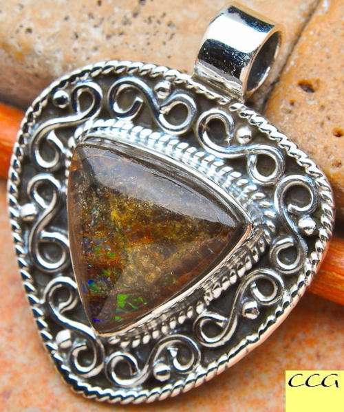 Sterling silver pendant - ANDAMOOKA OPAL - Dreams Collection