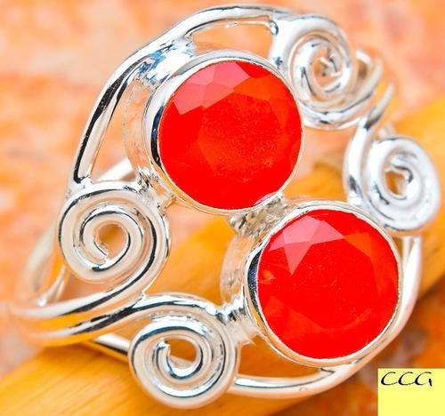 Sterling silver ring - CARNELIAN - Dreams Collection (size 7.75 / P to Q)