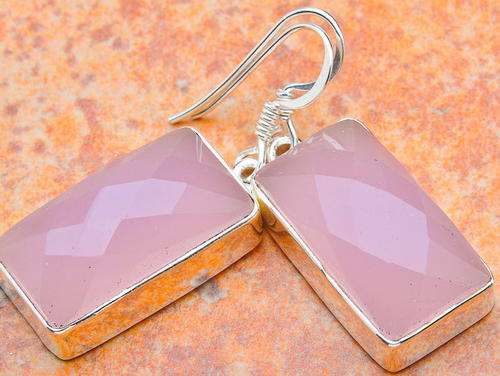 Sterling silver earrings - ROSE QUARTZ - Dreams Collection