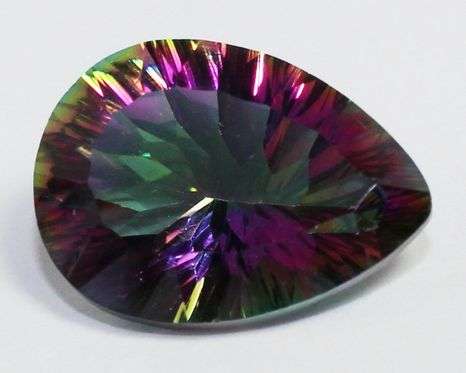 100% Natural 10.90 cts MYSTIC TOPAZ concave pear facet (Brazil/USA)