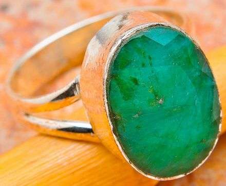 Sterling silver ring - EMERALD - Dreams Collection (size 7 / O)