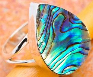 Sterling silver ring - PAUA SHELL - Dreams Collection (size 7.5 / P)